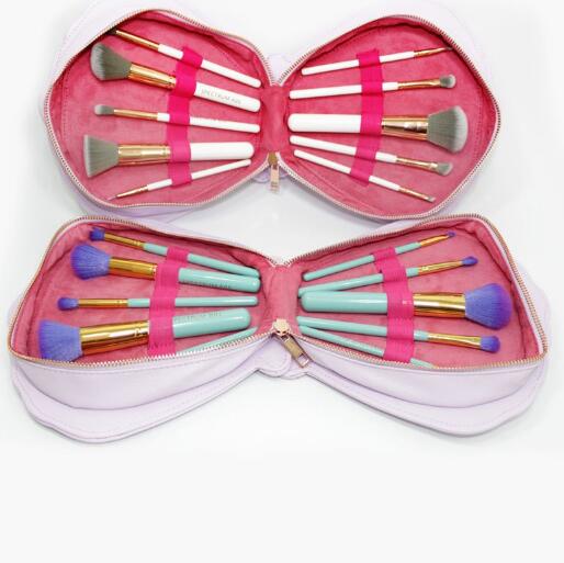 10PCS New Design Custom Makeup Brushes with Flower Shape Bag