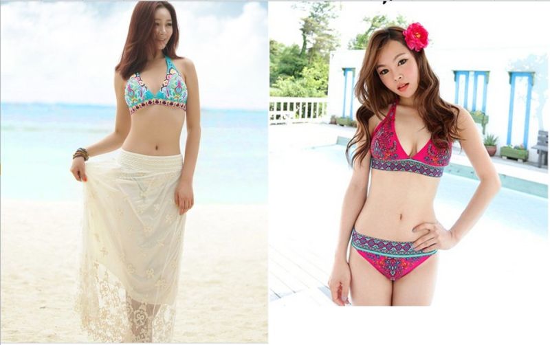 2016 New Sexy Bikini with Fringe Fashion Lady Flower Swimwear