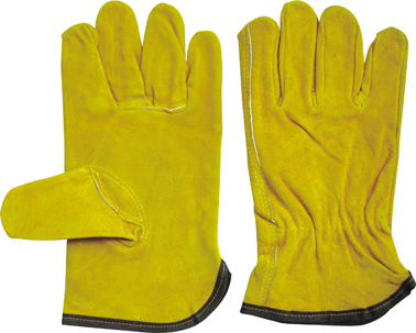 Yellow Cow Split Leather Keystonethumb Driver Glove