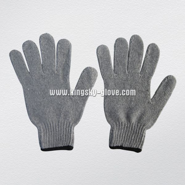 Grey String Knit Cotton and Polyester Glove (2312)