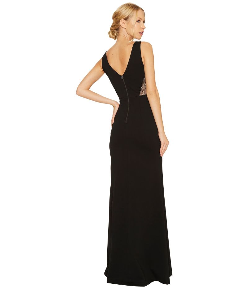 Sleeveless Evening Dress with V-Neck Collar Long Dress