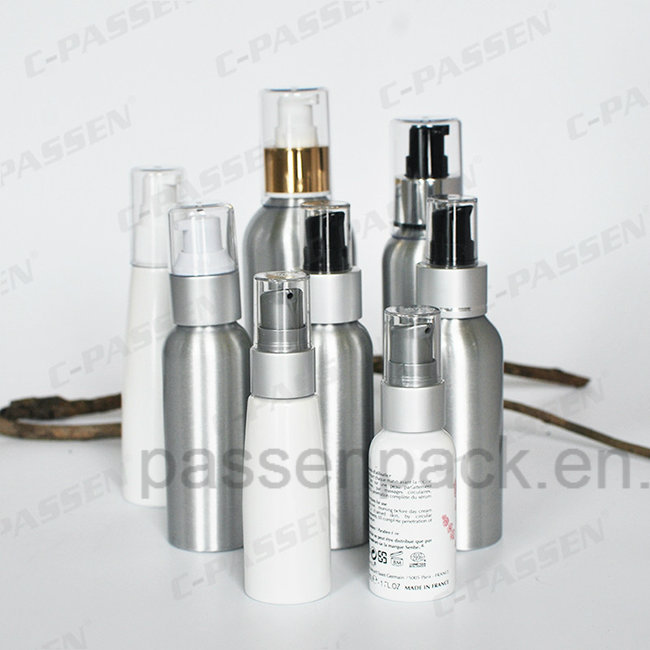 250ml White Aluminum Bottle with Fine Mist Spray Pump