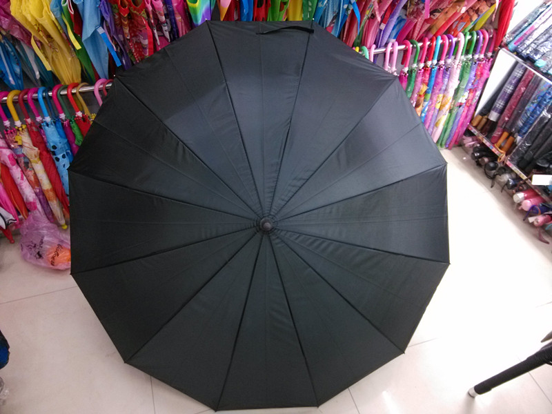 Black Pongee Straight Umbrella (JYSU-22)