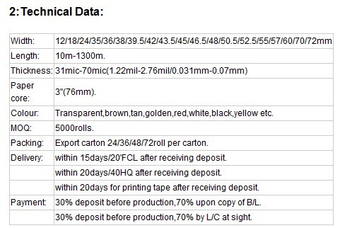 Own Factory Manufacture Clear and Brown OPP Packing Tape Make in China