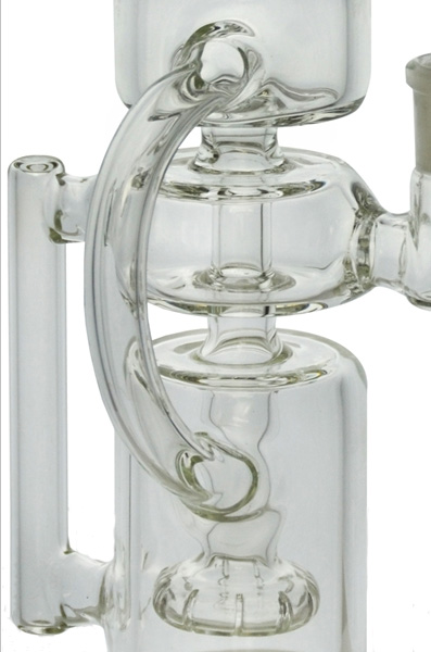 Showerhead 2 Recyclers Bent Neck Glass Water Pipe for Smoking (ES-GB-450)