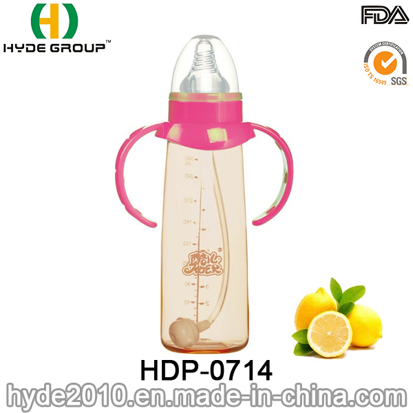 Hot Sale 260ml BPA Free PP Plastic Baby Feeding Bottle, Customized Plastic Baby Milk Bottle (HDP-0714)