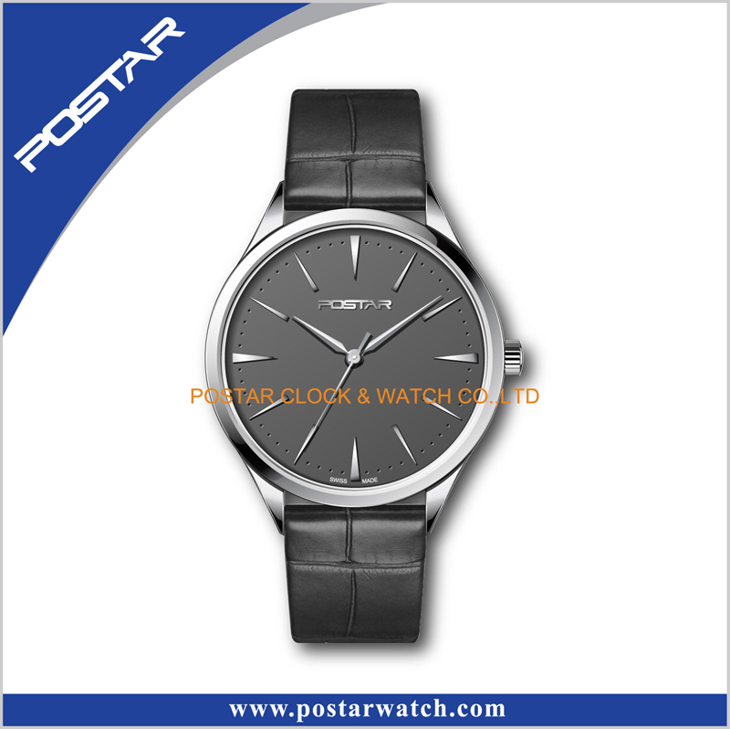 Simple Version Swiss Movement Watch with Leather Strsp Geneva Platinum Watches Price