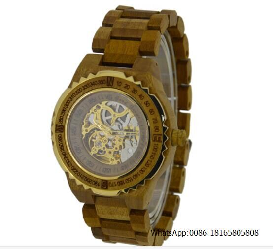 Skeleton Watch Automatic Wooden Watch Luxury Wooden Watch Factory Wholealse Watches