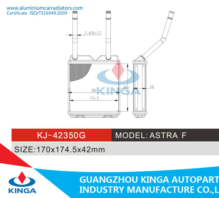 Auto Radiator Warm Wind Auto Spare Part Astra F After Market