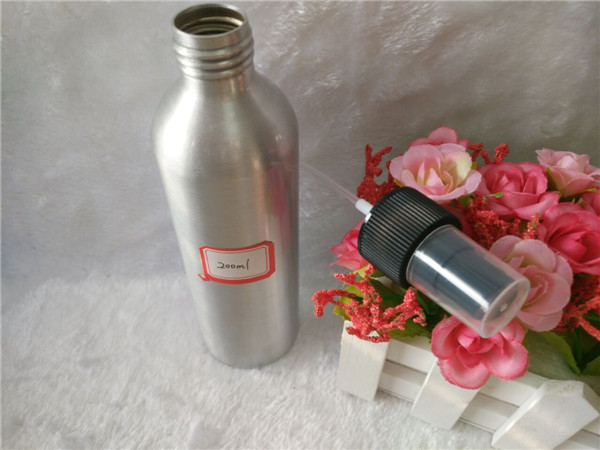 200ml Cosmetic Aluminum Bottle with Lotion and Spray Pump