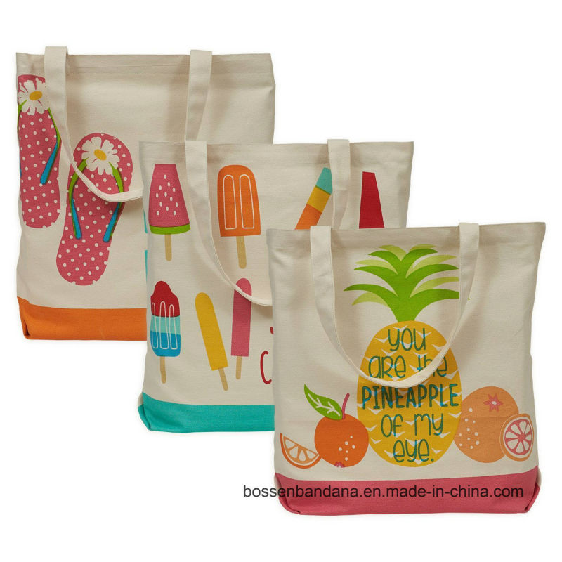 OEM Produce 100% Cotton Machine Washable Promotional Logo Printed Cotton Shopping Tote Bags