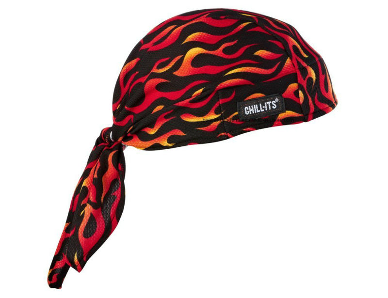 OEM Produce Customized Logo Printed Promotional Cotton Skull Cap Bicycle Adjustable Bike Headband