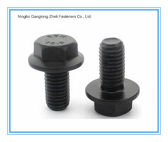 4.8grade Carbon Steel Flange Screw / Hex Flange Bolt