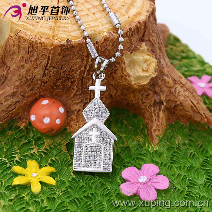 32220 Fashion Elegant Rhodium Imitation Jewelry Chain Pendant in Alloy Copper