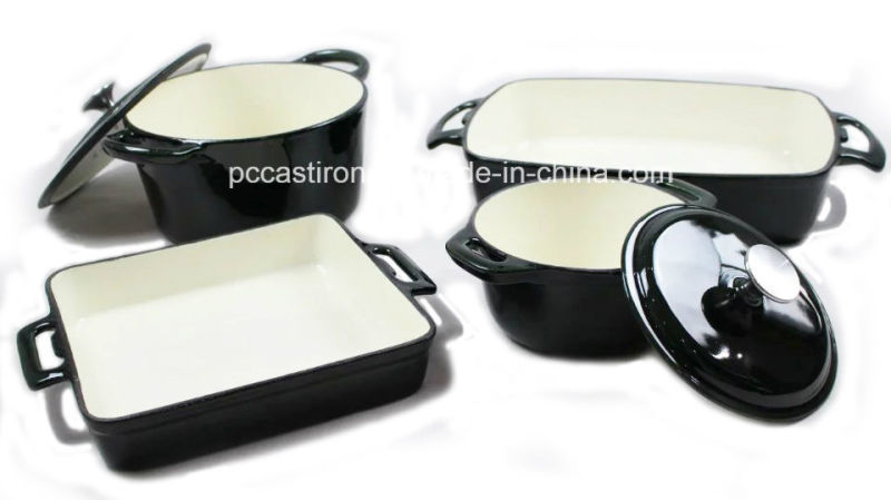 4PCS Cast Iron Cookware Set in Enamel Coating