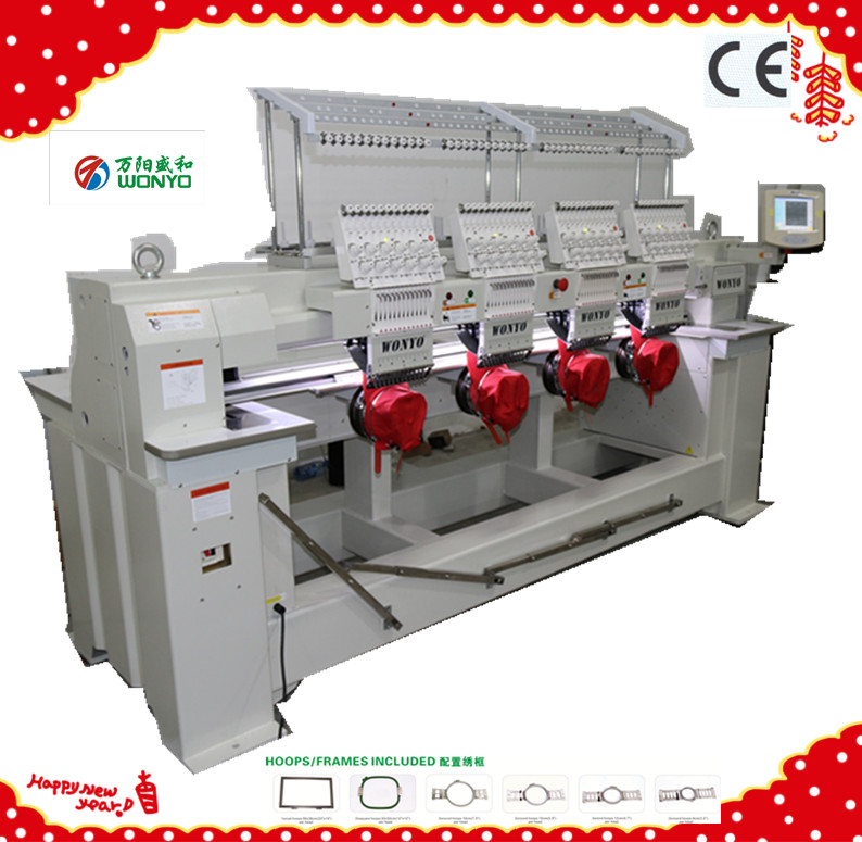 4 Heads High Speed Computerized Cap/T-Shirt Embroidery Machine Wy904c/1204c/1504c