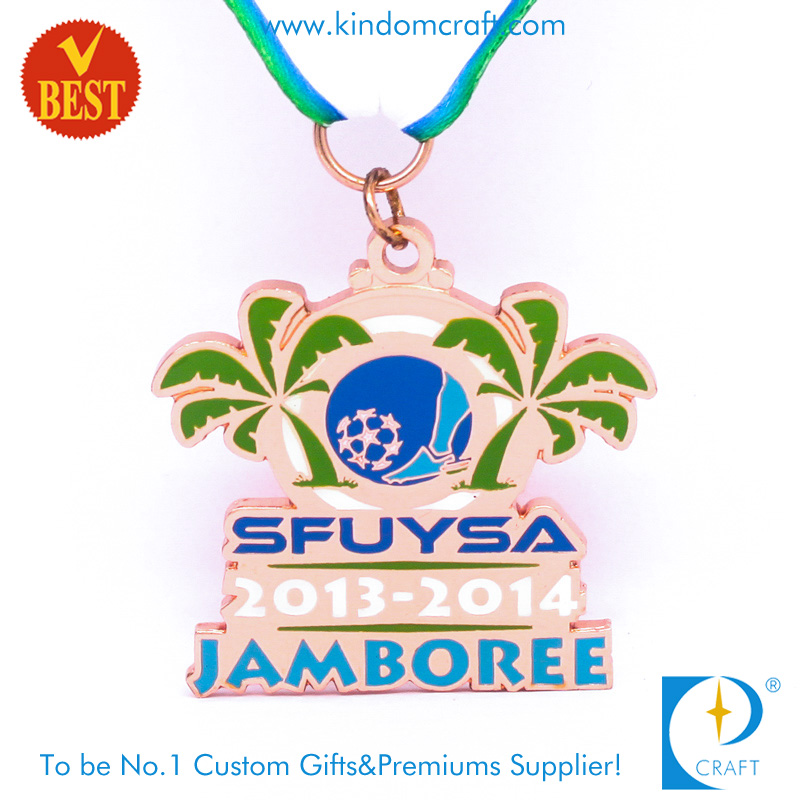 Die Casting Soft Enamel Metal Jamboree Soccer or Football Medal in Special Design