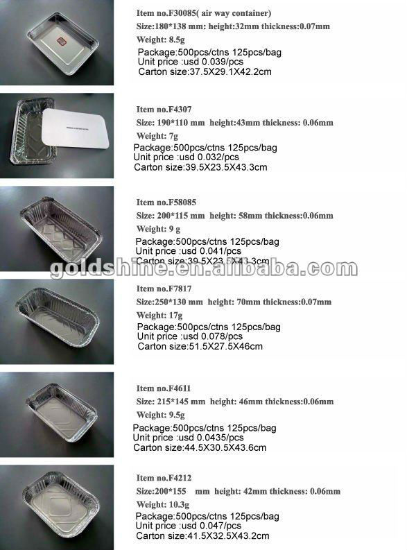 Aluminum Foil Container for Airline