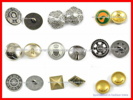 High Quality Pearl Gold Metal Mushroom Shank Button for Coat