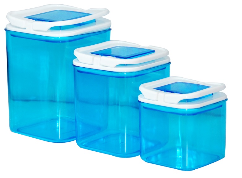 Transparent Plastic Airtight Container with Locking Lids