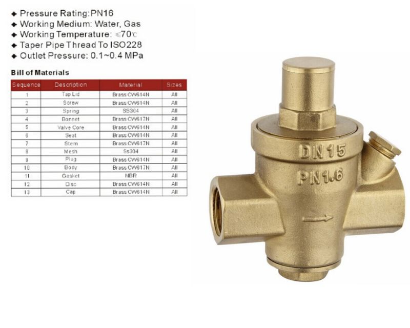 Brass Reducing Valve-Dn15 (a. 0504)