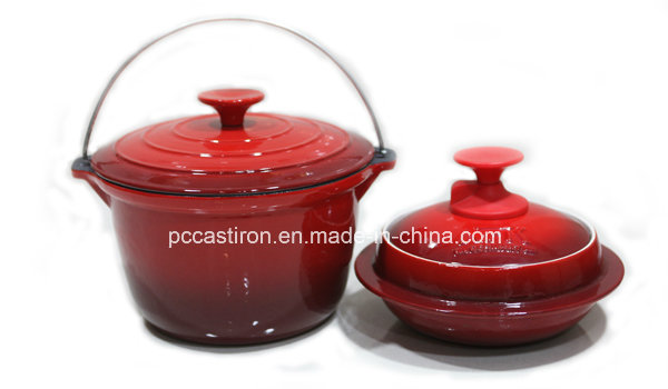 4PCS Cast Iron Cookware Set in Black Color