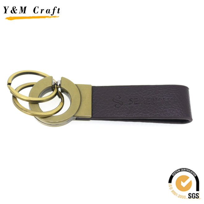 Free Sample Customized Logo Wholesale Blank Leather Keychain