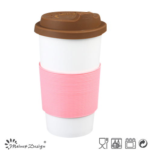 14oz Porcelain Travel Mug with Silicone