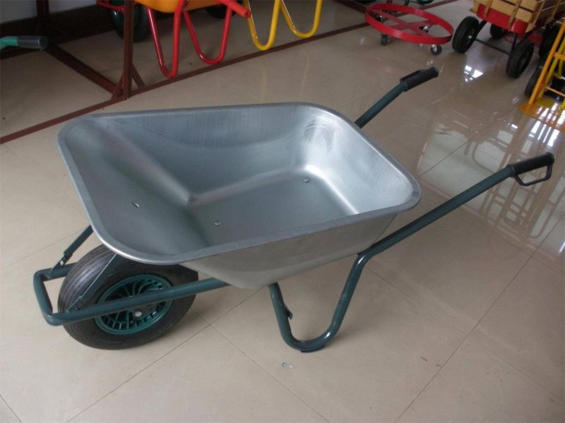 Handle Barrow Trolley Cart Wheelbarrows with Rubber Wheel Wb6414t