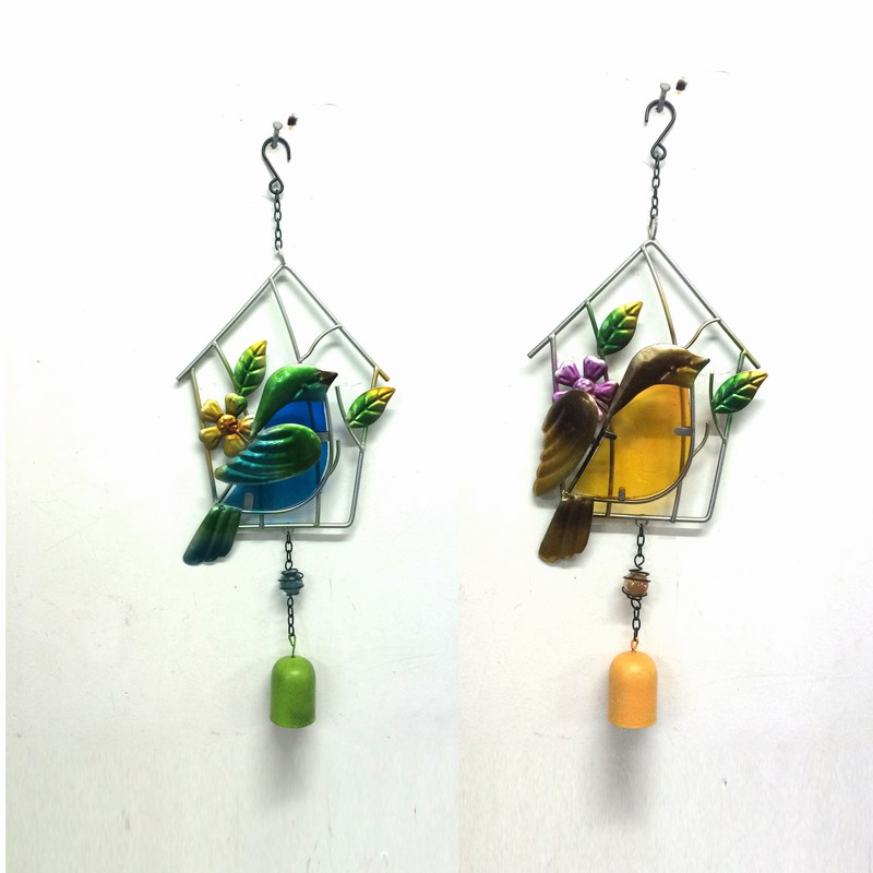 2 Asst Promotion Gift Metal Garden Bird Wind Bell Craft