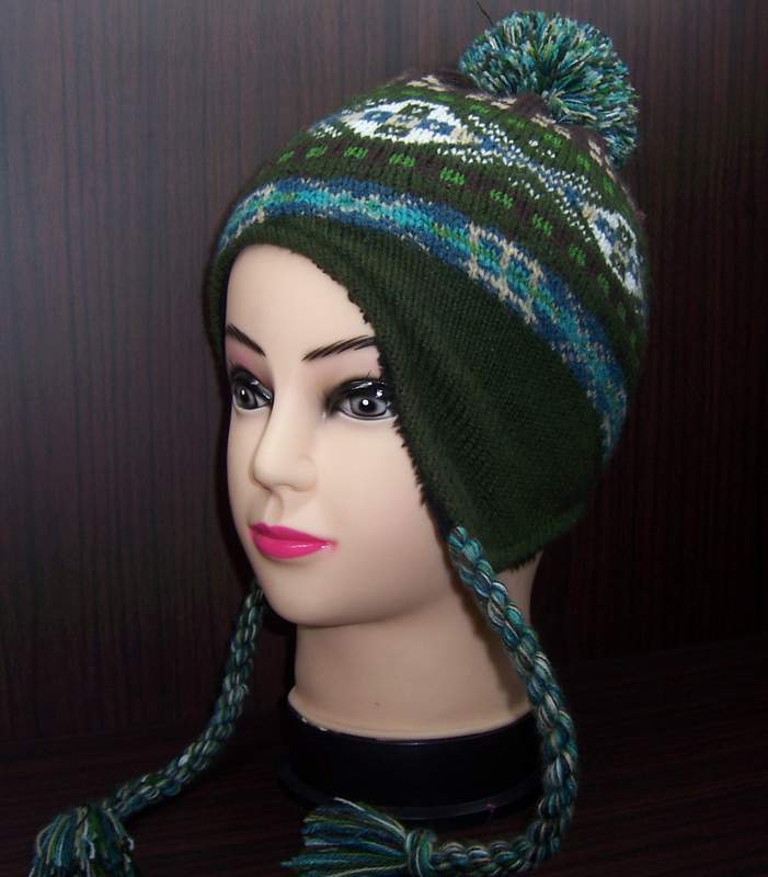 Custom Pattern New Asian Style Knitted Beanie Hat with Earflap (1-2272/73/74/76)