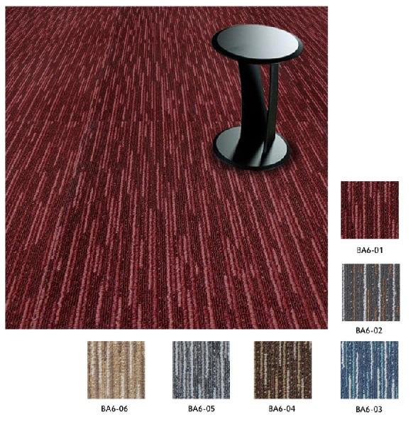 PP Office Carpet Tiles with PVC Backing