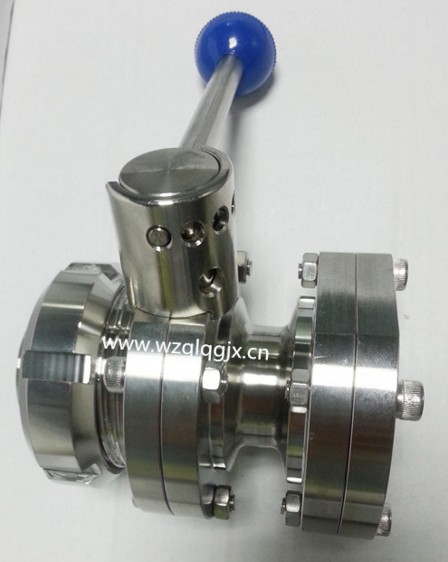 Sanitary Stainless Steel Threaded and Flange Manual Butterfly Valve