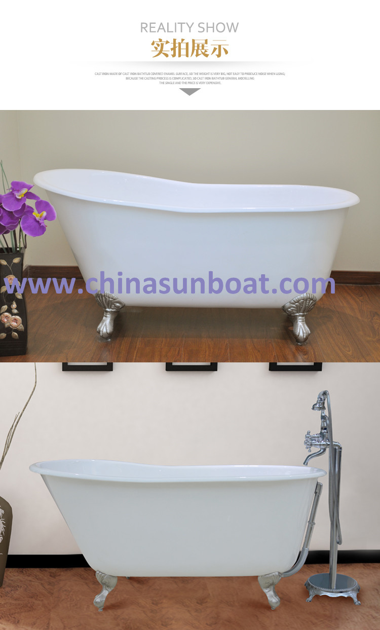 Independent Type Cast Iron Enamel Bathtub Bathtub High Enhance The Large-Sized Apartment Enamel Bathtub