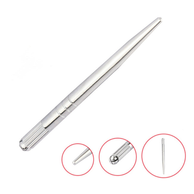 Aluminum Manual Eyebrow Embroidery Tattoo Microblading Pen for Cosmetic Tattooing