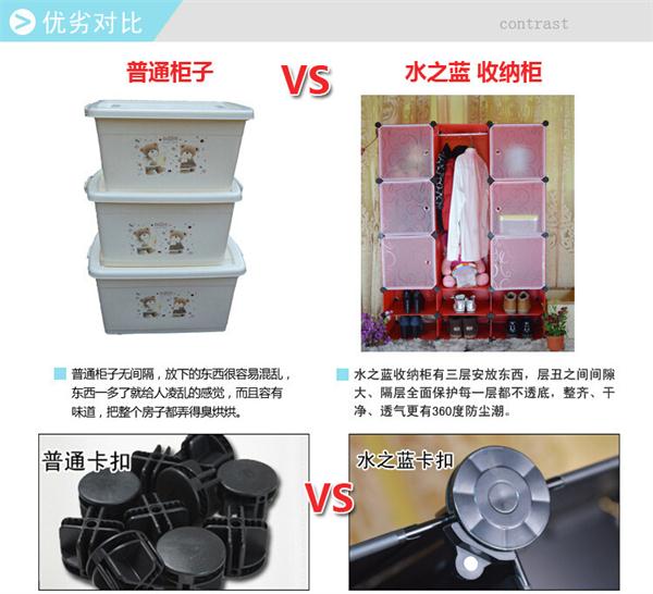 PP Plastic Material Bedroom Wardrobe (closet)