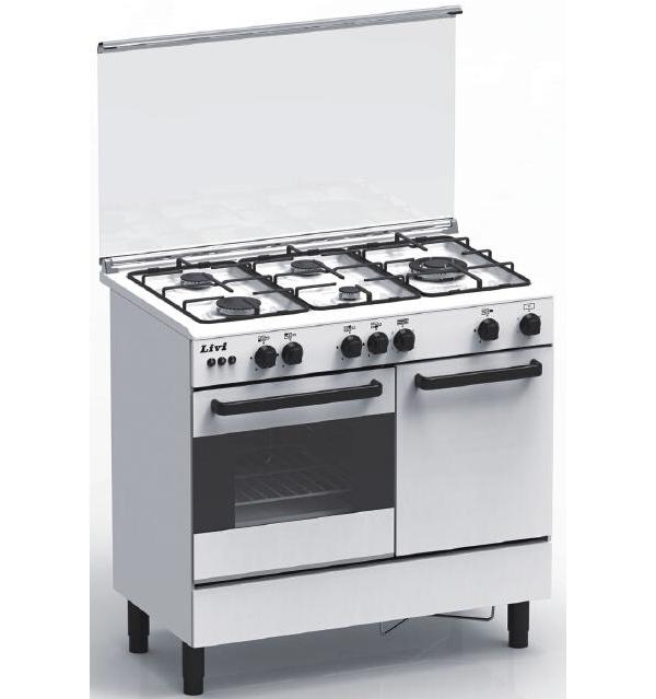 90*60 Six Gas Burner Electric Ignition Freestanding Oven