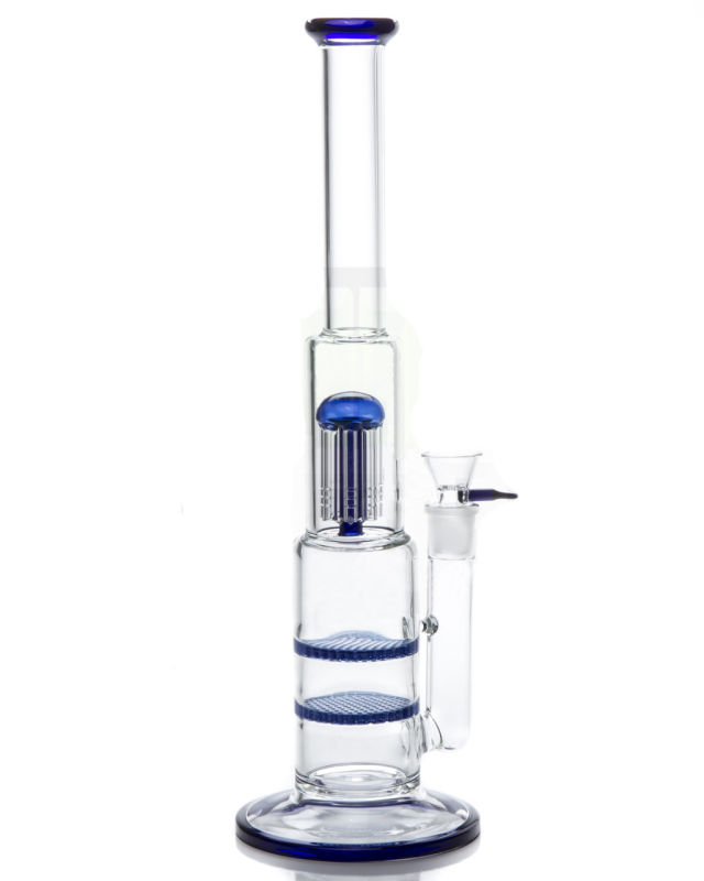 Double Honeycomb 9-Arm Tree Hookah Glass Smoking Water Pipes (ES-GB-332)