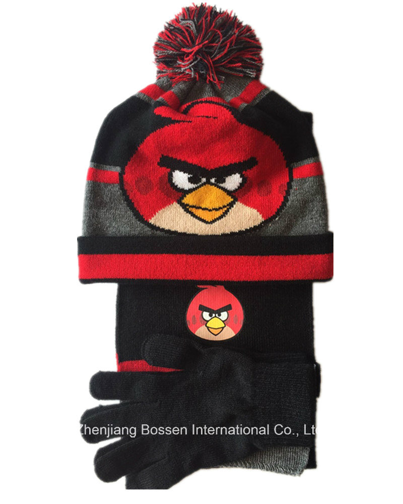 OEM Produce Customized Design Cartoon Acrylic Winter Knitted Jacquard Beanie Hat