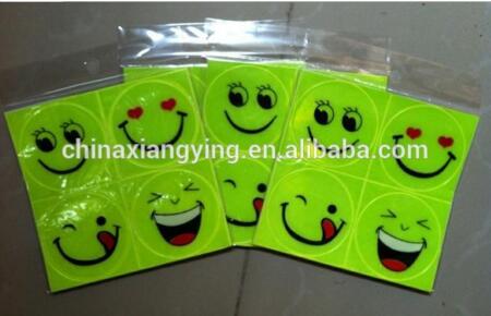 PVC Custom Safety Reflective Product Smiling Face Sticker