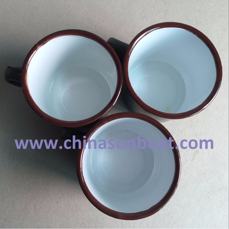 Drinkware Handgrip Metal Enamel Cup Chinese Classic Tableware Nostalgic Tableware