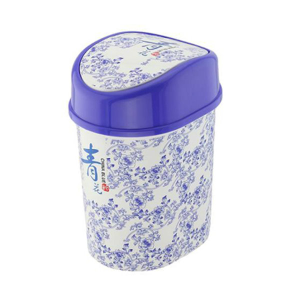 Blue & White Porcelain China Style Flip on Garbage Bin (FF-5233)