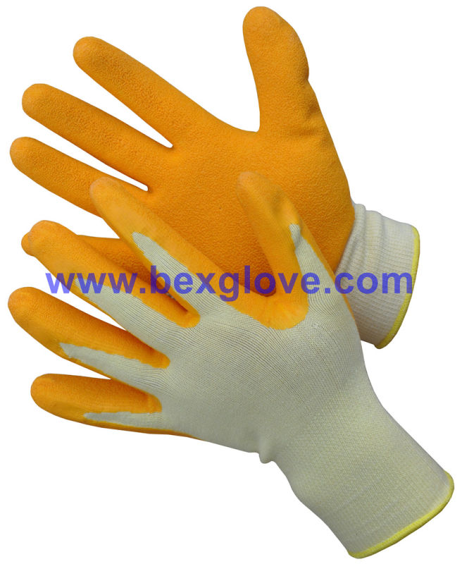 13 Gauge Nylon Liner, Latex Coating, Crinkle Finish Glove