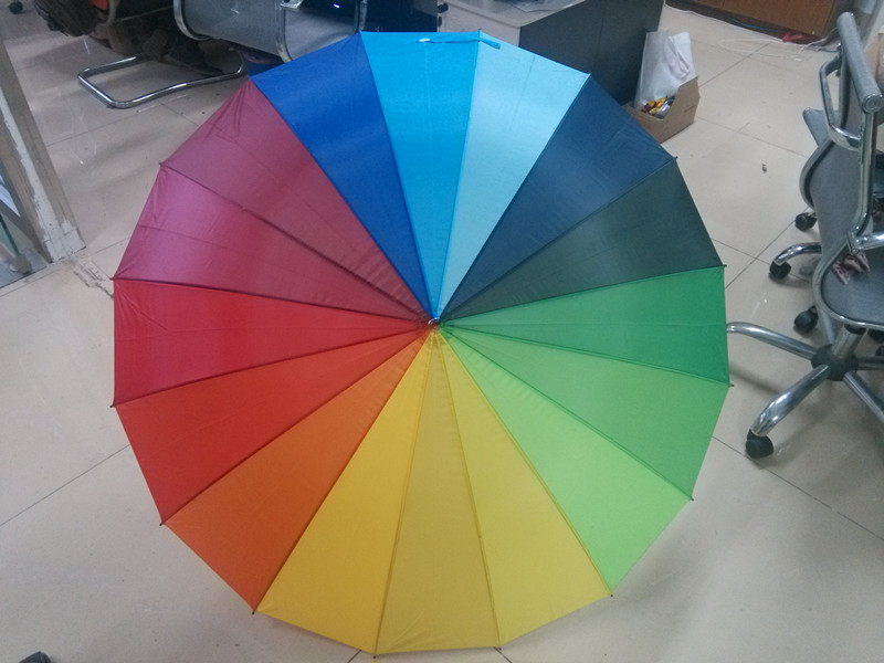 Outside Rainbow Printing Straight Umbrella (JS-066)