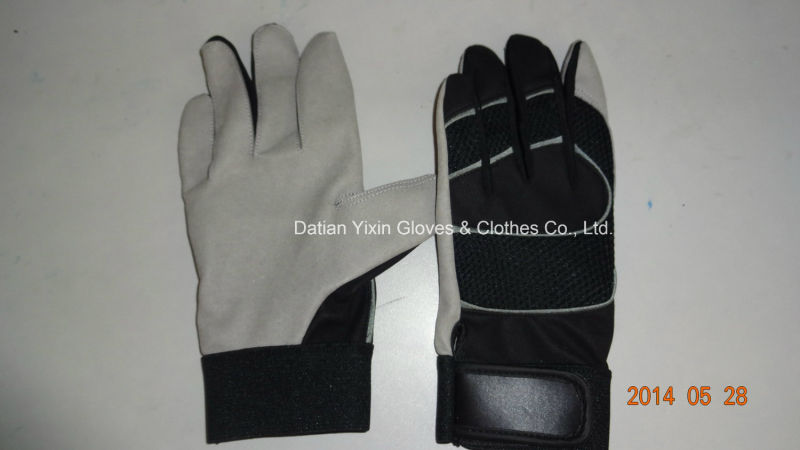 Work Glove-Mechanic Glove-Synthetic Leather Glove-Safety Glove-Weight Lifting Glove
