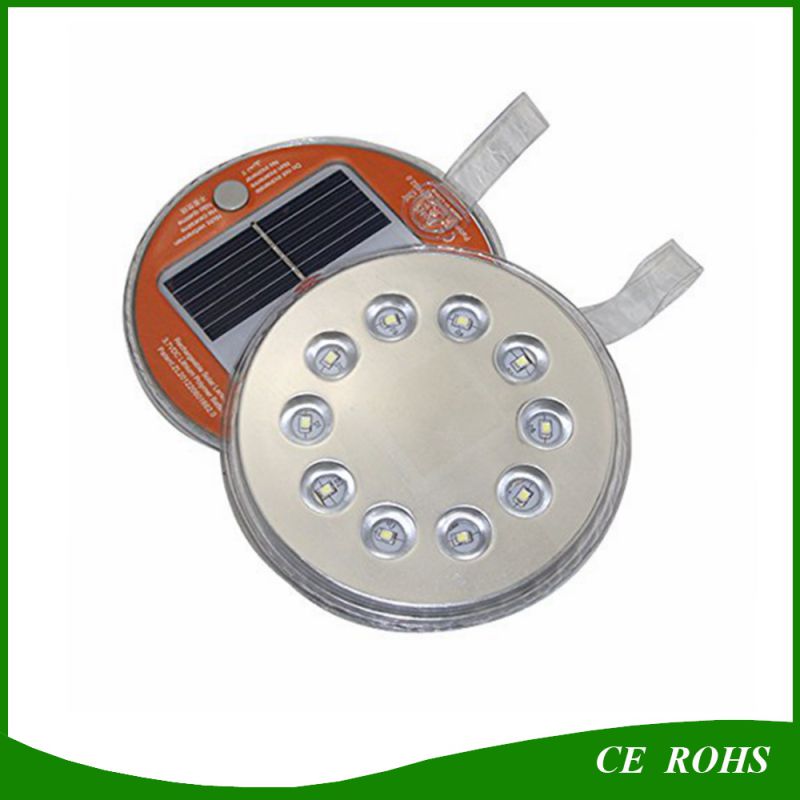 10 LED Magnet Rechargeable Portable Solar Camping Lantern for Outdoor Hiking Fishing