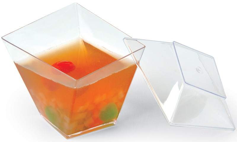 Plastic Cup Disposable Cup Swirl Square Cup 5.5 Oz Tableware