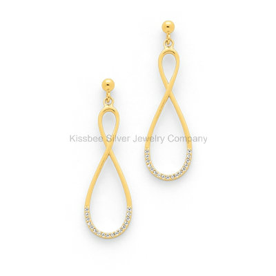 Inifinity Shape Silver Jewellery Set Plated CZ Earrings (KE3029)