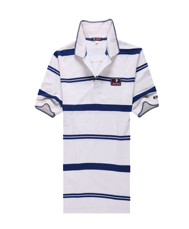 Cotton Stripes Golf Polo Shirt for Men