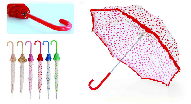 Heart Printing Birdcage Skirt Umbrella with Plastic Handle (YS-SA23163508R)